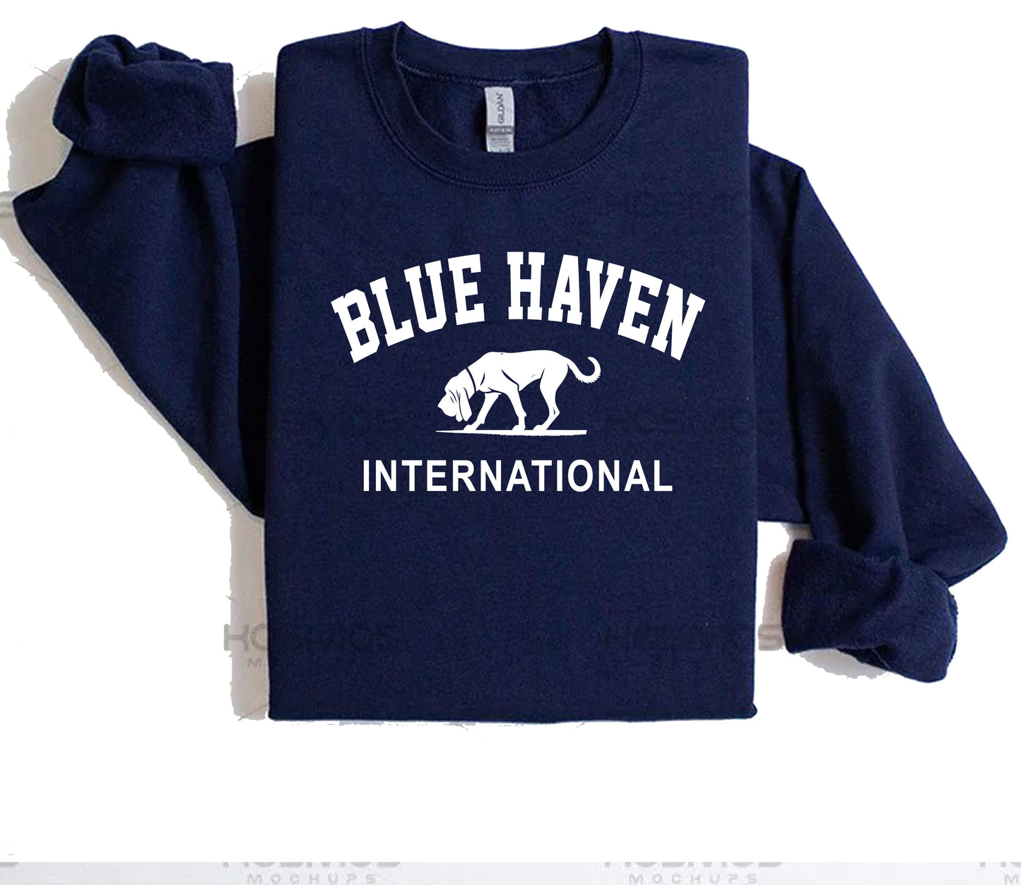 Navy Blue Sweatshirt – Classic Bloodhound Logo