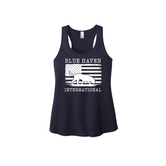 K9 Gerty American Flag Women's Racerback Tank Top